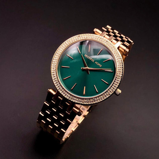 Two-Tone Watch With Crystal Accents With Sleek Design