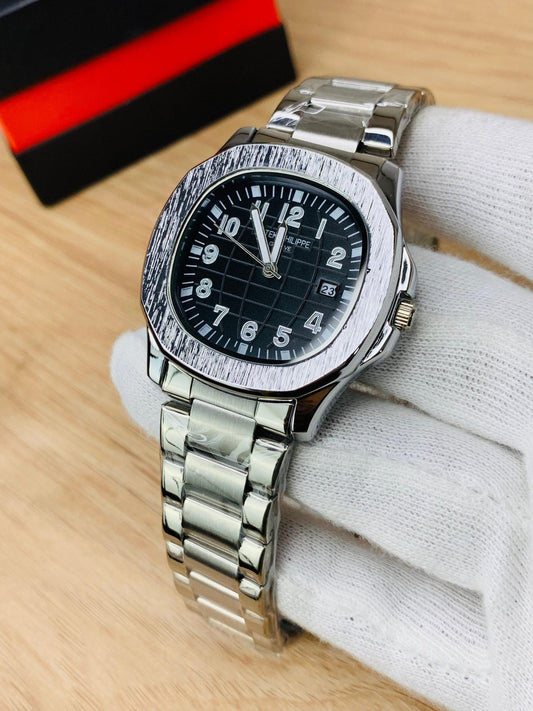 Nautilus Steel Watch With Sapphire Crystal Display