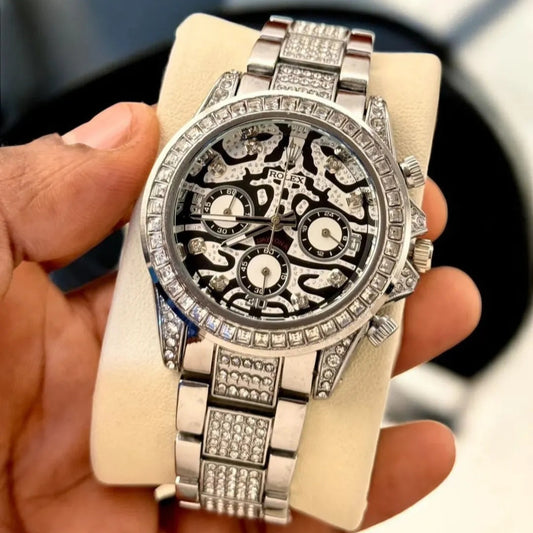 Elegant Steel Master Tiger Silver Chain Watch