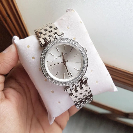 Two-Tone Watch With Crystal Accents With Sleek Design