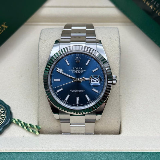 Date Just Silver/Blue Watch