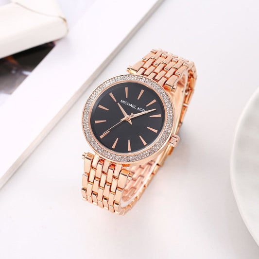 Two-Tone Watch With Crystal Accents With Sleek Design
