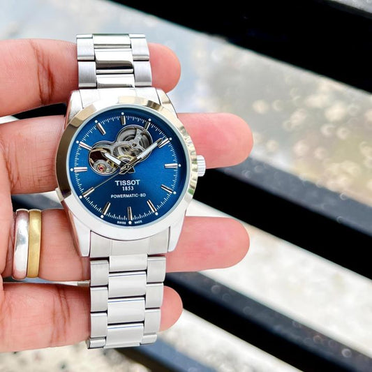 Elegant Steel Powermatic Watch With Winding