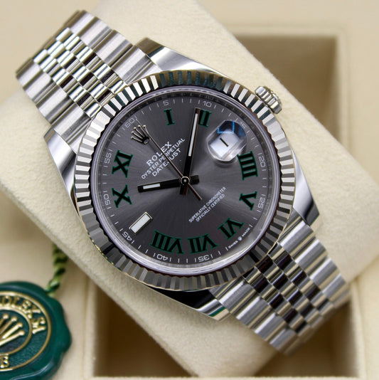 Date Just Silver Roman Watch