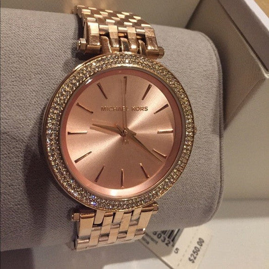Two-Tone Watch With Crystal Accents With Sleek Design